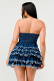 DENIM DELIGHT TIERED RUFFLE DRESS Wäre Rare Fashion