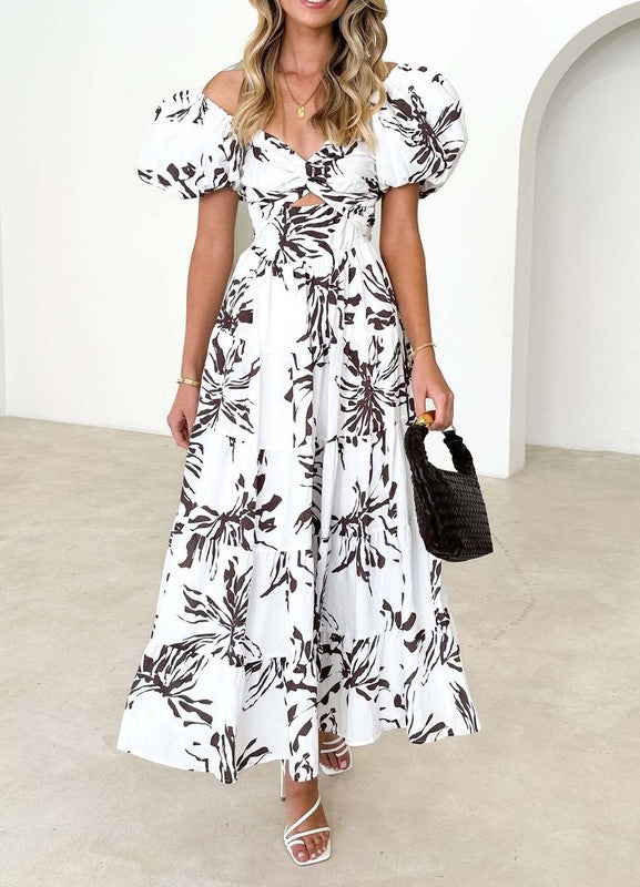 PUFF SLEEVE MAXI DRESS