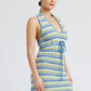 STRIPED CROCHET MINI DRESS WTIH HALTER NECK Emory Park