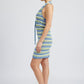 STRIPED CROCHET MINI DRESS WTIH HALTER NECK Emory Park