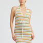 STRIPED CROCHET MINI DRESS WTIH HALTER NECK Emory Park