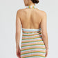 STRIPED CROCHET MINI DRESS WTIH HALTER NECK Emory Park