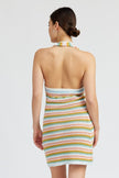 STRIPED CROCHET MINI DRESS WTIH HALTER NECK Emory Park