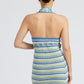 STRIPED CROCHET MINI DRESS WTIH HALTER NECK Emory Park