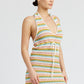 STRIPED CROCHET MINI DRESS WTIH HALTER NECK Emory Park