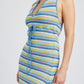 STRIPED CROCHET MINI DRESS WTIH HALTER NECK Emory Park