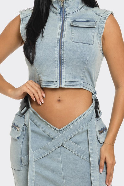 DENIM CO-ORD SKIRT SET