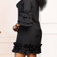 FRILLED THREE-QUARTER SLEEVE DRESS Wäre Rare Trend