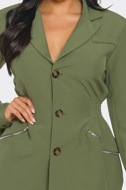 TAILORED UTILITY BLAZER DRESS