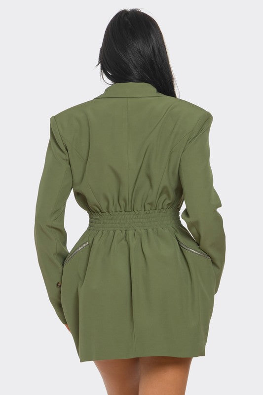 TAILORED UTILITY BLAZER DRESS