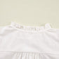 Women Floral Embroidered Bracelet Sleeve Shirt YNIQUE