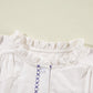 Women Floral Embroidered Bracelet Sleeve Shirt YNIQUE