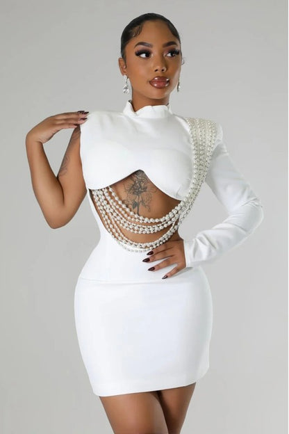 PEARLED PARTY NIGHT CLUB DRESS