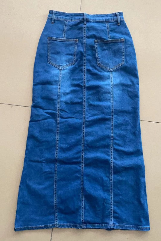 FASHION DENIM MAXI SKIRTS Wäre Rare Fashion