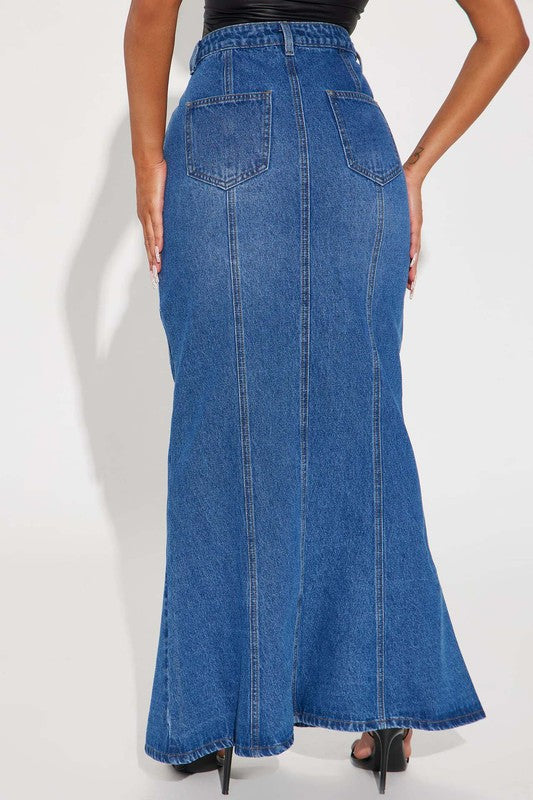 FASHION DENIM MAXI SKIRTS Wäre Rare Fashion