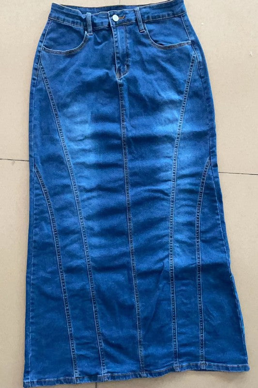 FASHION DENIM MAXI SKIRTS Wäre Rare Fashion