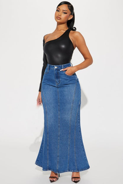 FASHION DENIM MAXI SKIRTS Wäre Rare Fashion