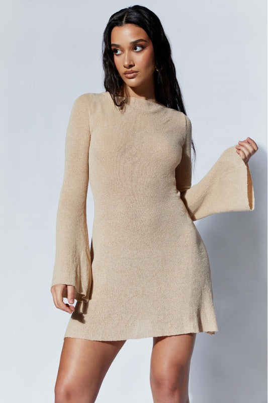 WOMEN FASHION KNIT MINI DRESS By Claude