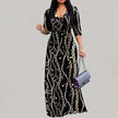 Wavy Print Maxi Dress YNIQUE