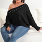 ONE SHOULDER BEADED SWEATER Wäre Rare Trend
