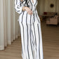 STRIPED FRONT COLLAR PANTS SET WARE RARE JUSA