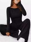 Long Sleeve Top and Wide Leg Pants Set Simply Love