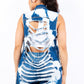 Distressed Frayed Edge Longline Denim Vest Wäre Rare Trend