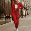 Drawstring Pocket Zipper Tracksuit