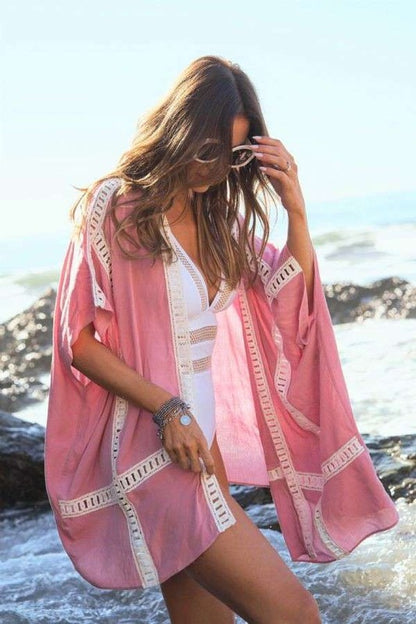 PRINTED SHORT SLEEVE KIMONO