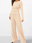 Long Sleeve Top and Wide Leg Pants Set Simply Love