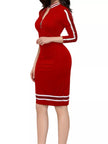 Striped Bodycon Long Sleeve Dress Lady Ros