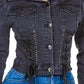 Off Shoulder Lace Up Denim Jacket Wäre Rare Trend