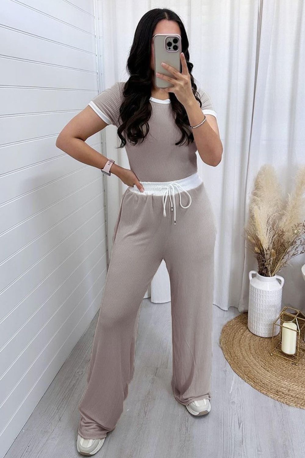 CONTRAST RELAXED PANT SET