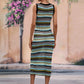 Striped Round Neck Sleeveless Midi Cover Up Dress Trendsi