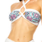 TWO PIECE FLORAL PRINTS CRISS CROSS HALTER BIKINI Wäre Rare Fashion