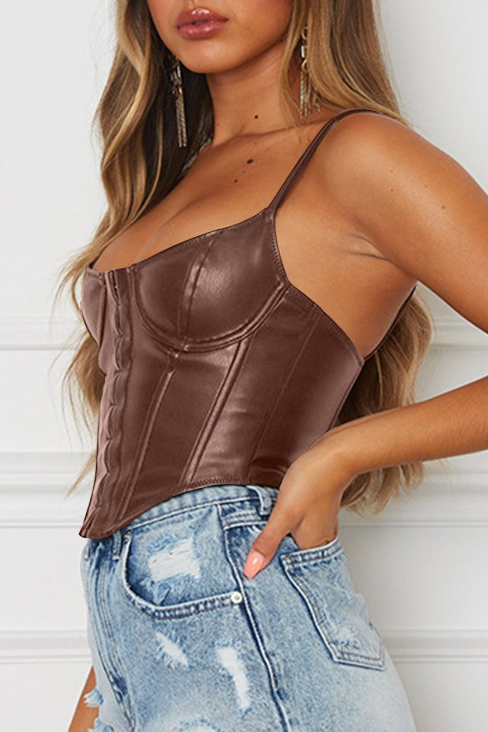 PU LEATHER CAMI