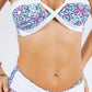 TWO PIECE FLORAL PRINTS CRISS CROSS HALTER BIKINI Wäre Rare Fashion