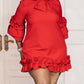 FRILLED THREE-QUARTER SLEEVE DRESS Wäre Rare Trend