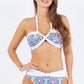 TWO PIECE FLORAL PRINTS CRISS CROSS HALTER BIKINI Wäre Rare Fashion