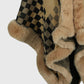 Checkered Faux Fur Trim Poncho Trendsi