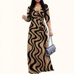Wavy Print Maxi Dress YNIQUE