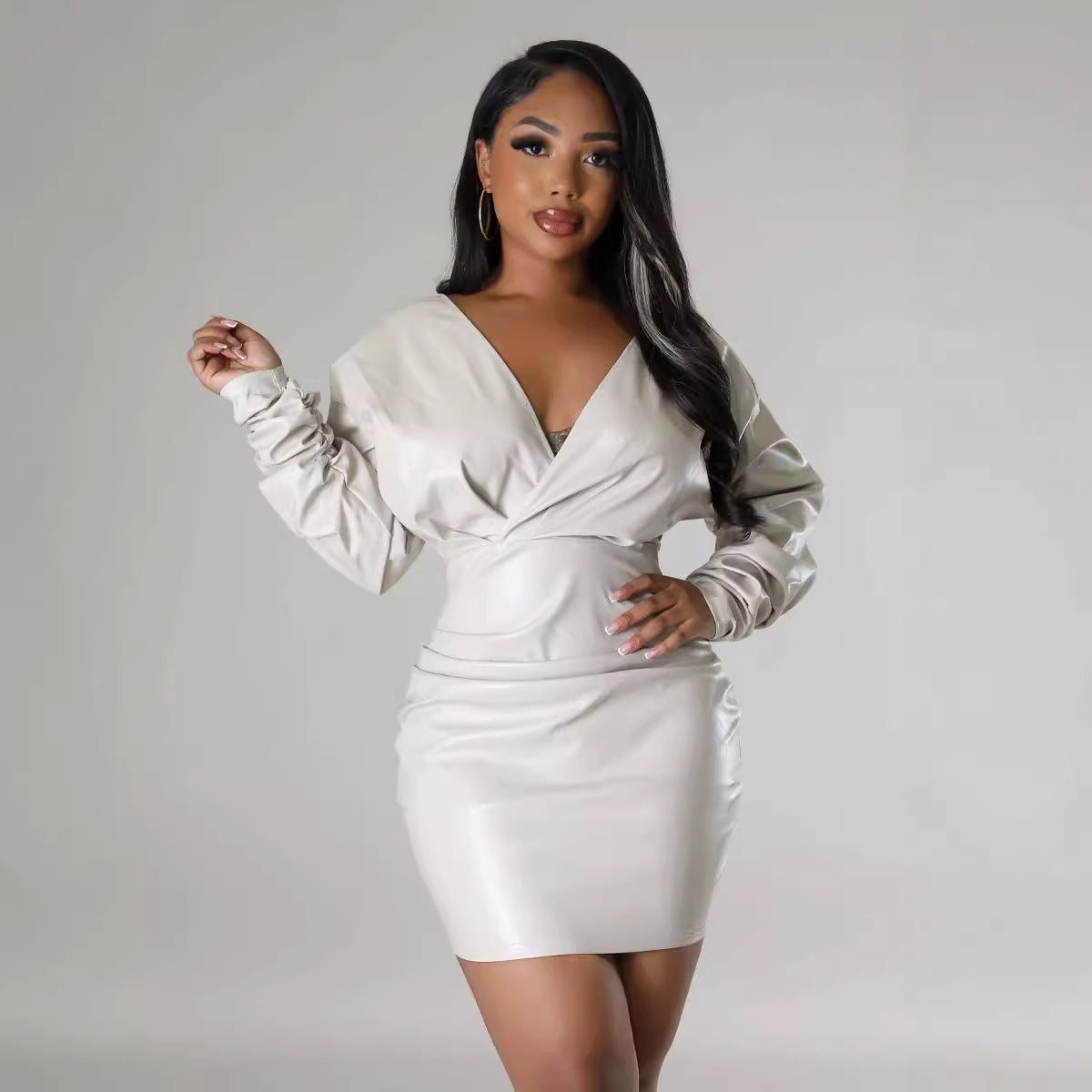 \Leather Skirt Dress YNIQUE