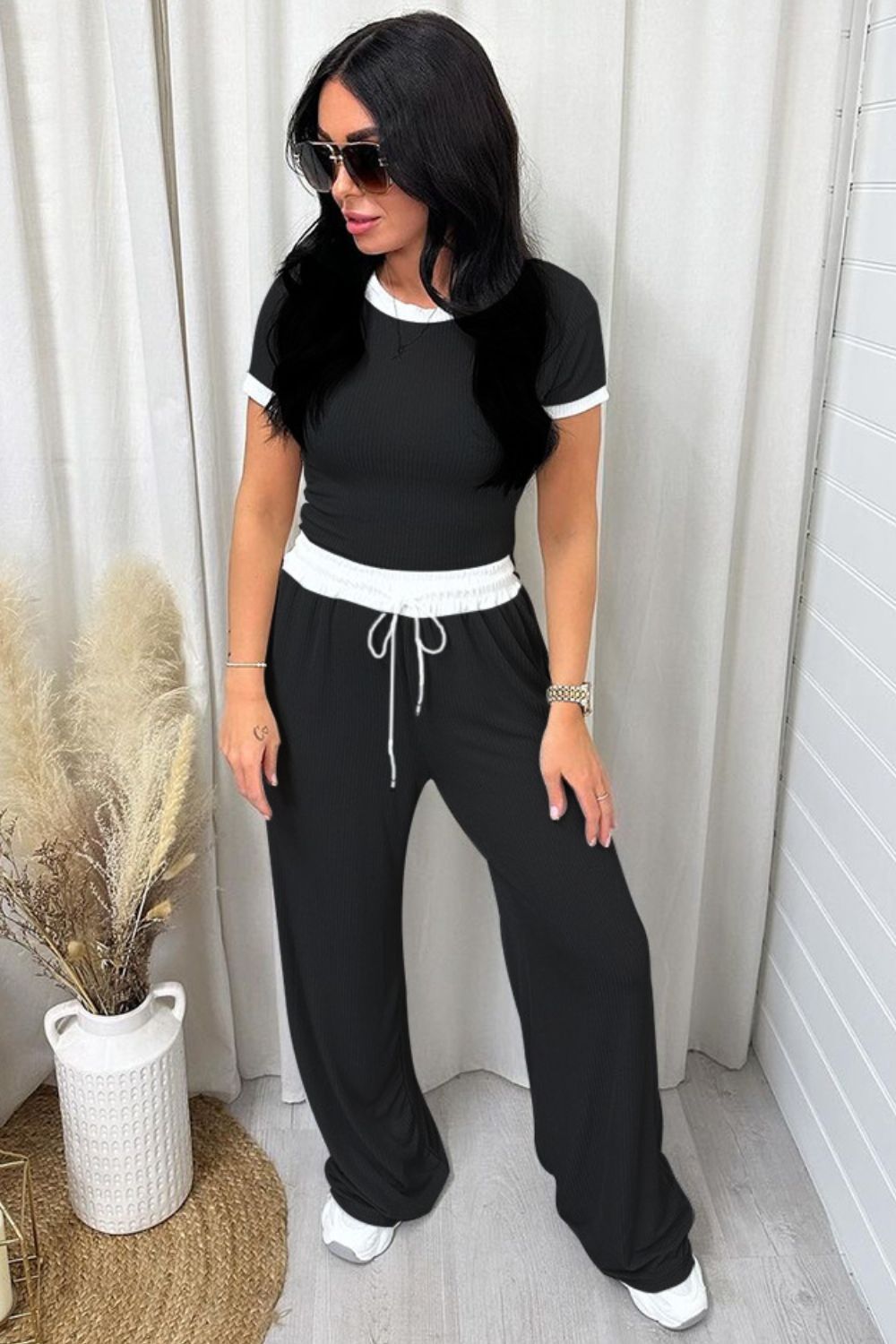 CONTRAST RELAXED PANT SET