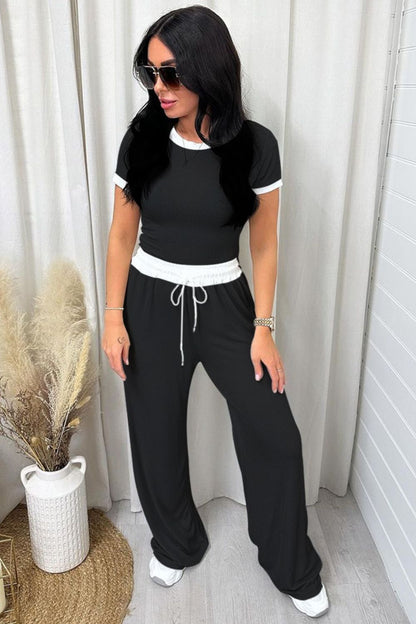 CONTRAST RELAXED PANT SET