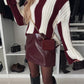 Striped Turtleneck Dropped Shoulder Sweater Trendsi