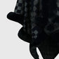Checkered Faux Fur Trim Poncho Trendsi