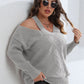 Plus Size Cutout V-Neck Sweater Wäre Rare Trend