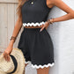 CONTRAST TRIM SINGLE SHOULDER SHORT SET Wäre Rare Trend