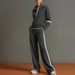 Women's Half-Zip Striped Sweatshirt & Wide-Leg Pants Set MERIDGE