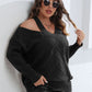 Plus Size Cutout V-Neck Sweater Wäre Rare Trend